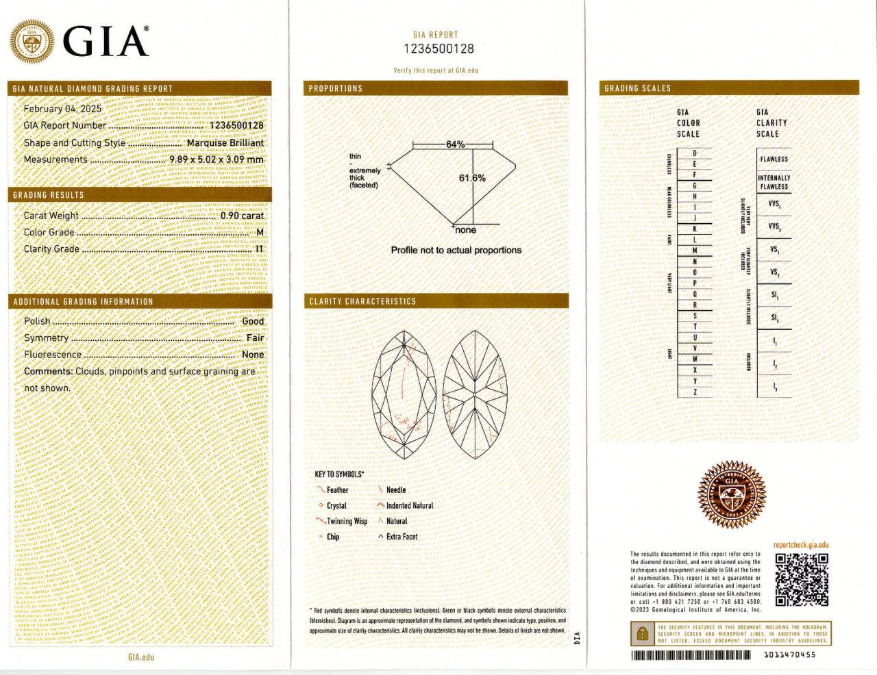 Gallery image of this GIA Certified 0.90ct Marquise Cut Diamond M/I1