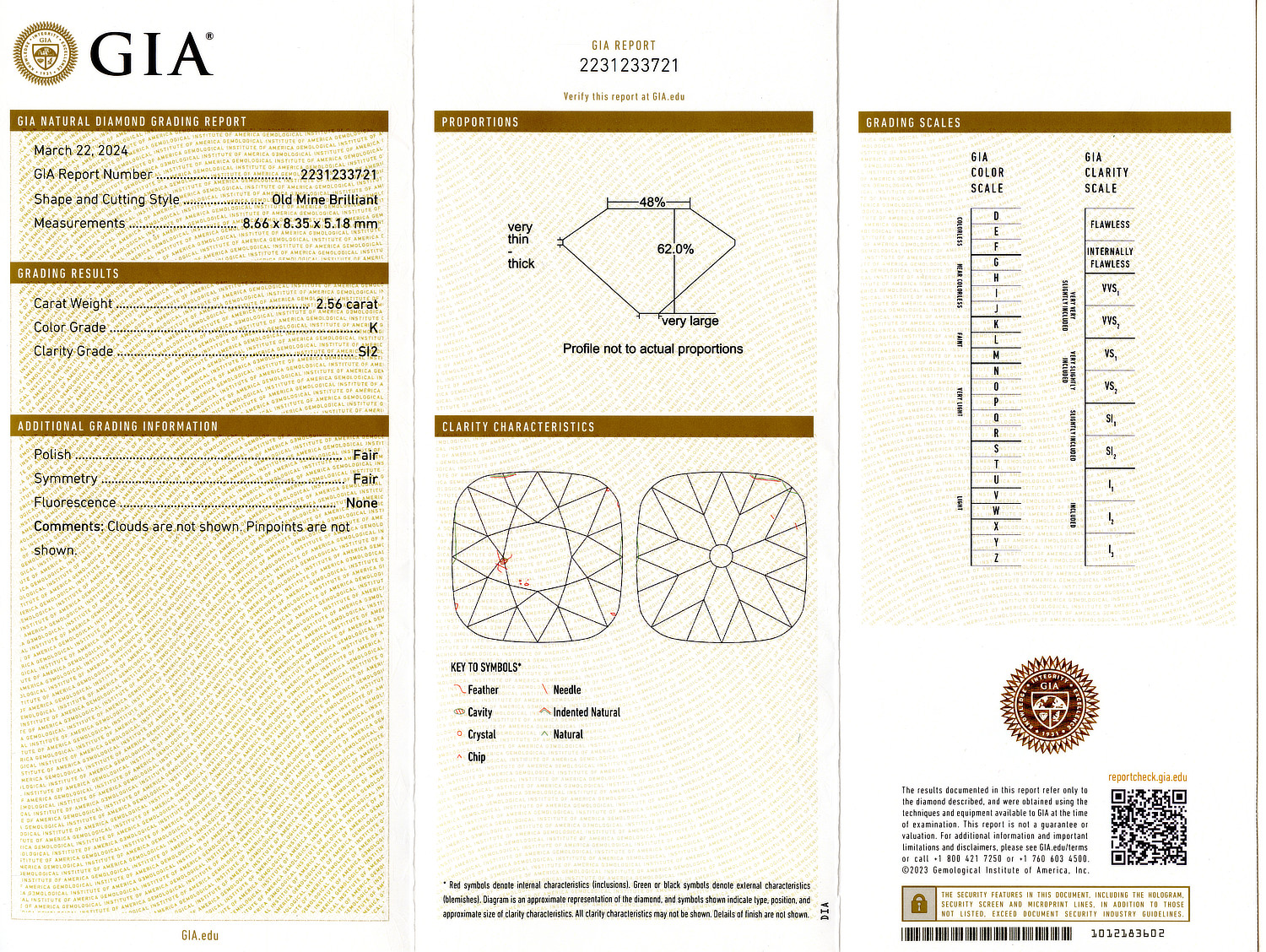 Gallery image of this GIA Certified 2.56ct Old Mine Cut Diamond K/SI2
