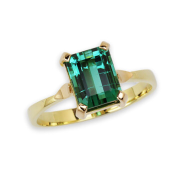 Featured image of this Women’s 14k Yellow Gold Tourmaline Ring GIA Cert