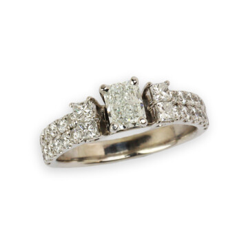 Featured image of this Women’s 14k White Gold Diamond Bridal Ring GIA Cert
