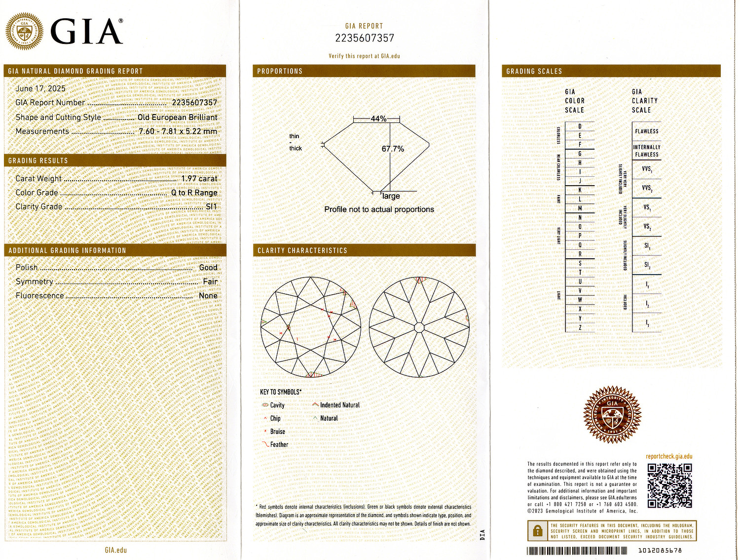 Gallery image of this GIA Certified 1.97ct Old European Cut Diamond Q/SI1