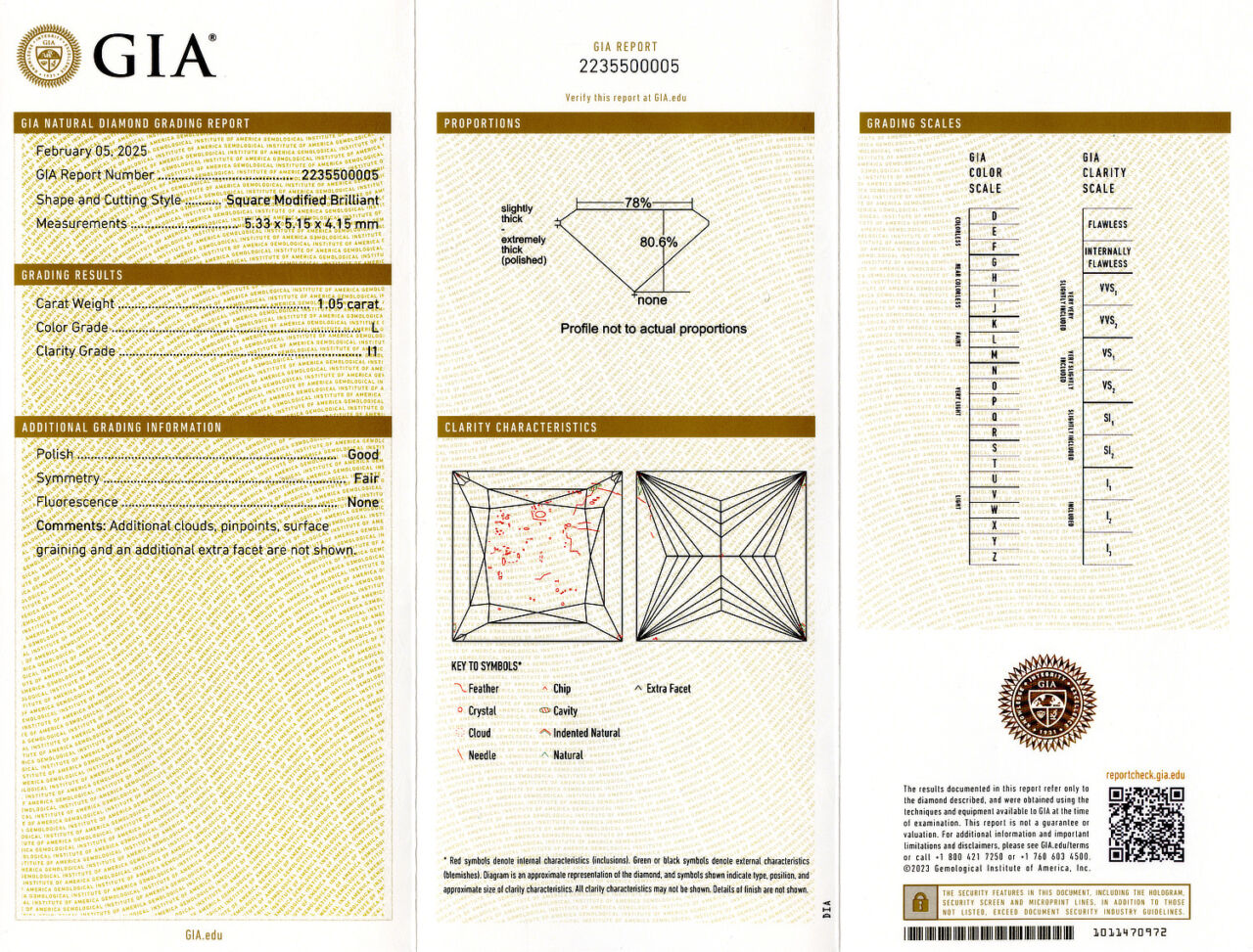 Gallery image of this GIA Certified 1.05ct Princess Cut Diamond L/I1