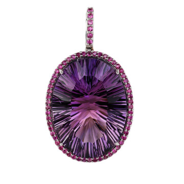 Featured image of this Women’s 14k White Gold, Amethyst, Pink Sapphire Pendant