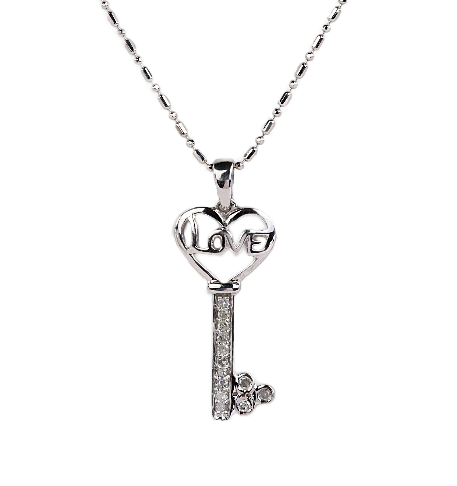 Featured image of this Women’s 10k White Gold Diamond Necklace