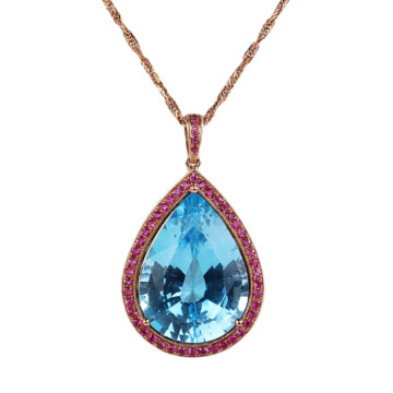 Featured image of this Women’s 14k Rose Gold Sapphire, Topaz Necklace