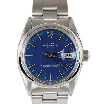 Featured image of this Men’s Stainless Steel Oyster Date Rolex Wristwatch – 34mm Case