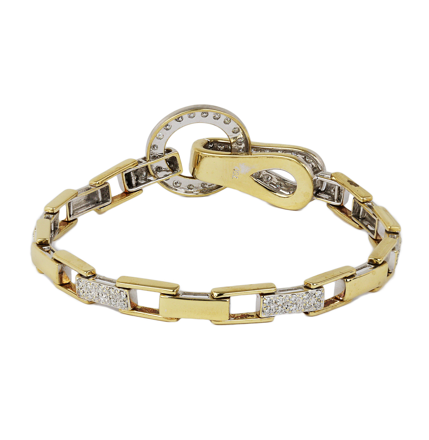 Gallery image of this Women’s 18k Yellow Gold Diamond Link Bracelet