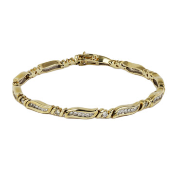 Featured image of this Women’s 14k Yellow Gold Diamond Link Bracelet