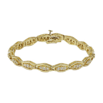 Featured image of this Women’s 14k Yellow Gold Diamond Link Bracelet