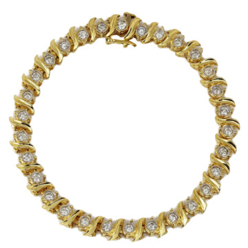 Featured image of this Women’s 14k Yellow Gold Diamond Link Bracelet