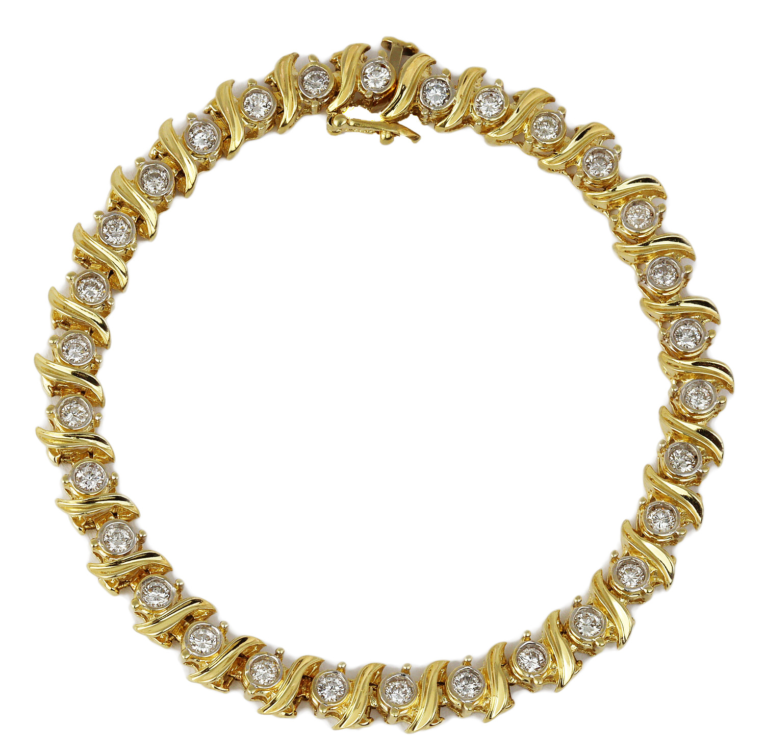 Featured image of this Women’s 14k Yellow Gold Diamond Link Bracelet