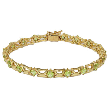 Featured image of this Women’s 14k Yellow Gold Peridot Link Bracelet