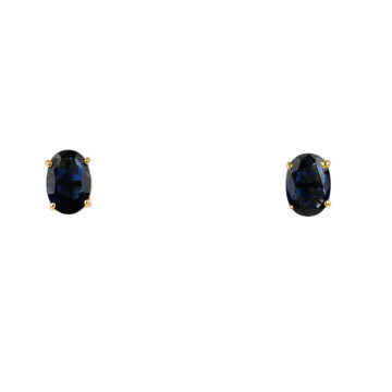 Featured image of this Women’s 14k Yellow Gold Sapphire Stud Earrings