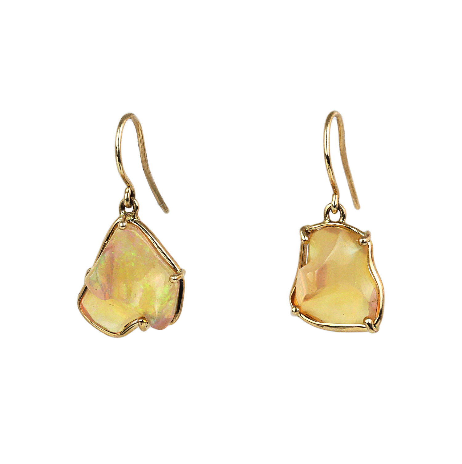 Featured image of this Women’s 14k Yellow Gold Ethiopian Opal Dangle Earrings
