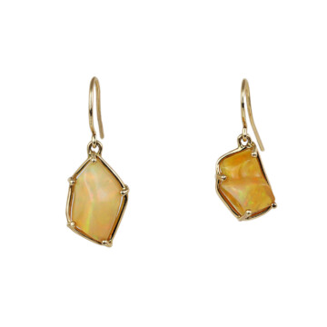 Featured image of this Women’s 14k Yellow Gold Ethiopian Opal Dangle Earrings