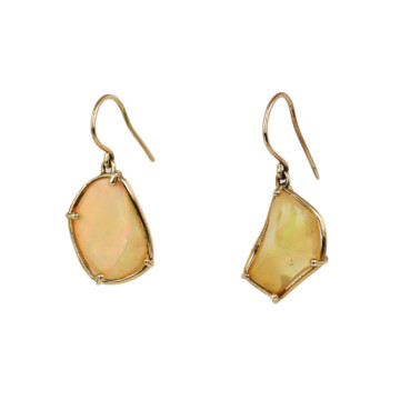 Featured image of this Women’s 14k Yellow Gold Ethiopian Opal Dangle Earrings