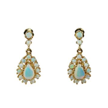 Featured image of this Women’s 14k Yellow Gold Opal Dangle Earrings