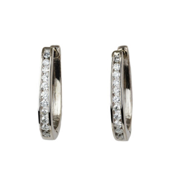 Featured image of this Women’s 14k White Gold Diamond Hoop Earrings