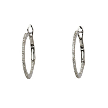 Featured image of this Women’s 14k White Gold Diamond Hoop Earrings