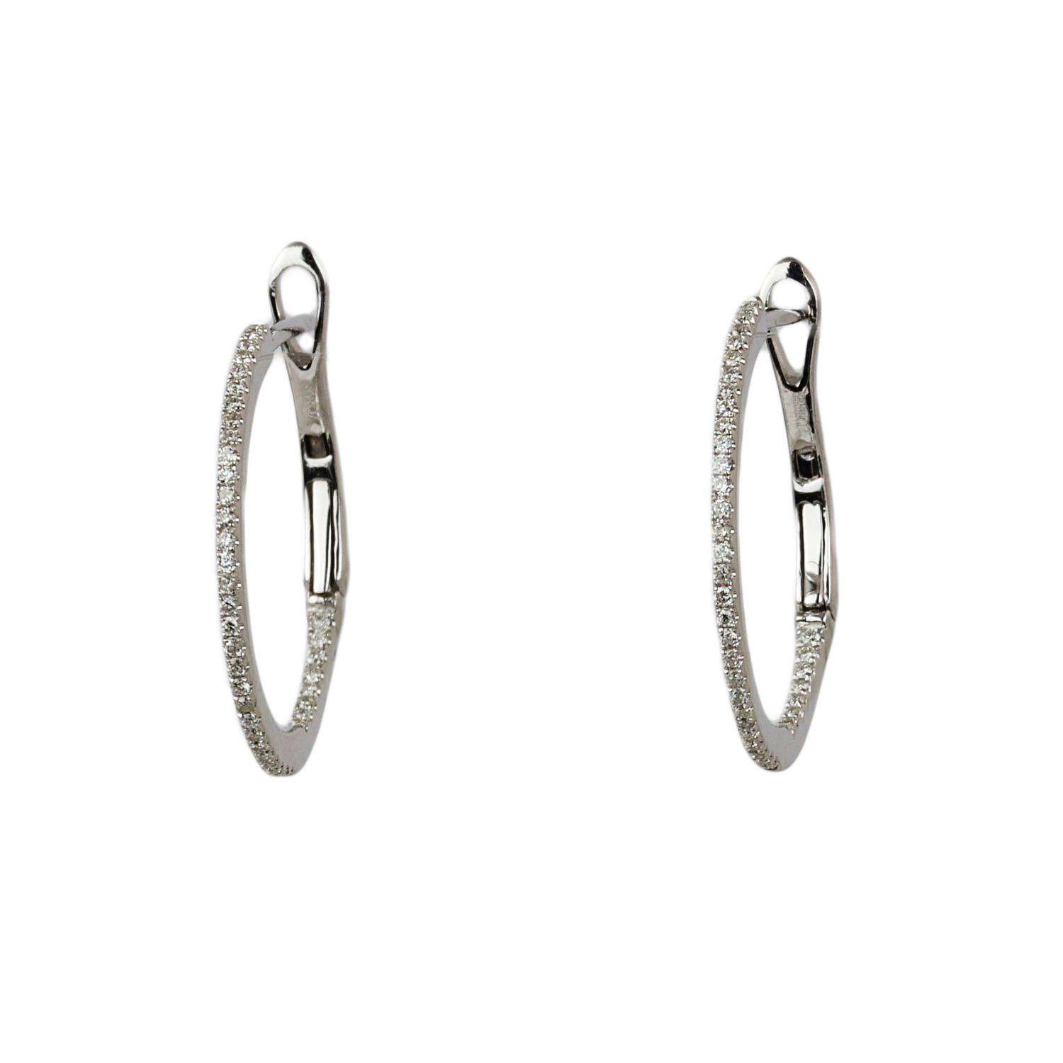 Featured image of this Women’s 14k White Gold Diamond Hoop Earrings