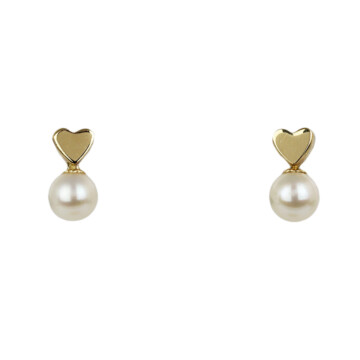 Featured image of this Women’s 14k Yellow Gold Pearl Stud Earrings