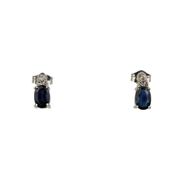 Featured image of this Women’s 14k White Gold Diamond, Sapphire Stud Earrings