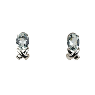 Featured image of this Women’s 14k White Gold Aquamarine Stud Earrings