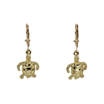 Featured image of this Women’s 14k Yellow Gold Sea Turtle Dangle Earrings