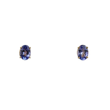 Featured image of this Women’s 14k Yellow Gold Tanzanite Stud Earrings
