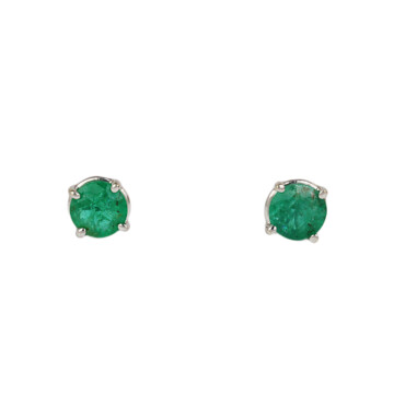 Featured image of this Women’s 14k White Gold Emerald Stud Earrings