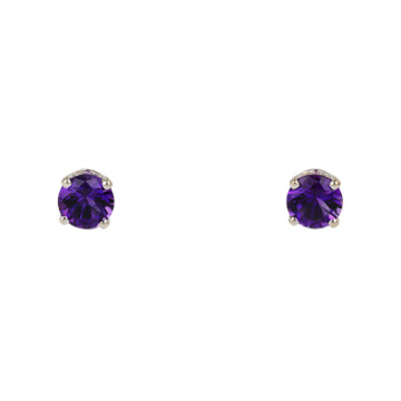 Featured image of this Women’s 14k White Gold Amethyst Stud Earrings