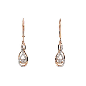 Featured image of this Women’s 10k Rose Gold Diamond Dangle Earrings