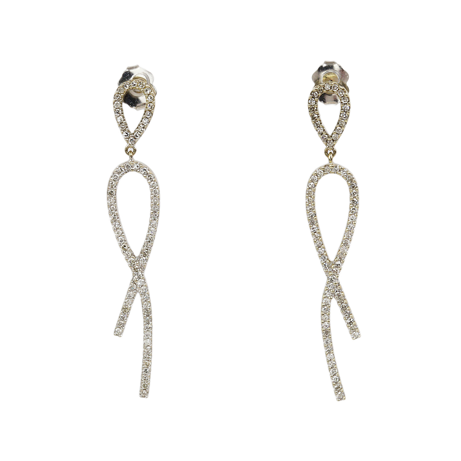 Featured image of this Women’s 14k White Gold Diamond Dangle Earrings