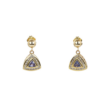 Featured image of this Women’s 14k Yellow Gold Diamond, Tanzanite Dangle Earrings