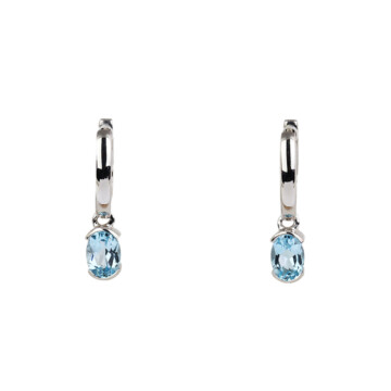 Featured image of this Women’s 14k White Gold Topaz Hoop Earrings