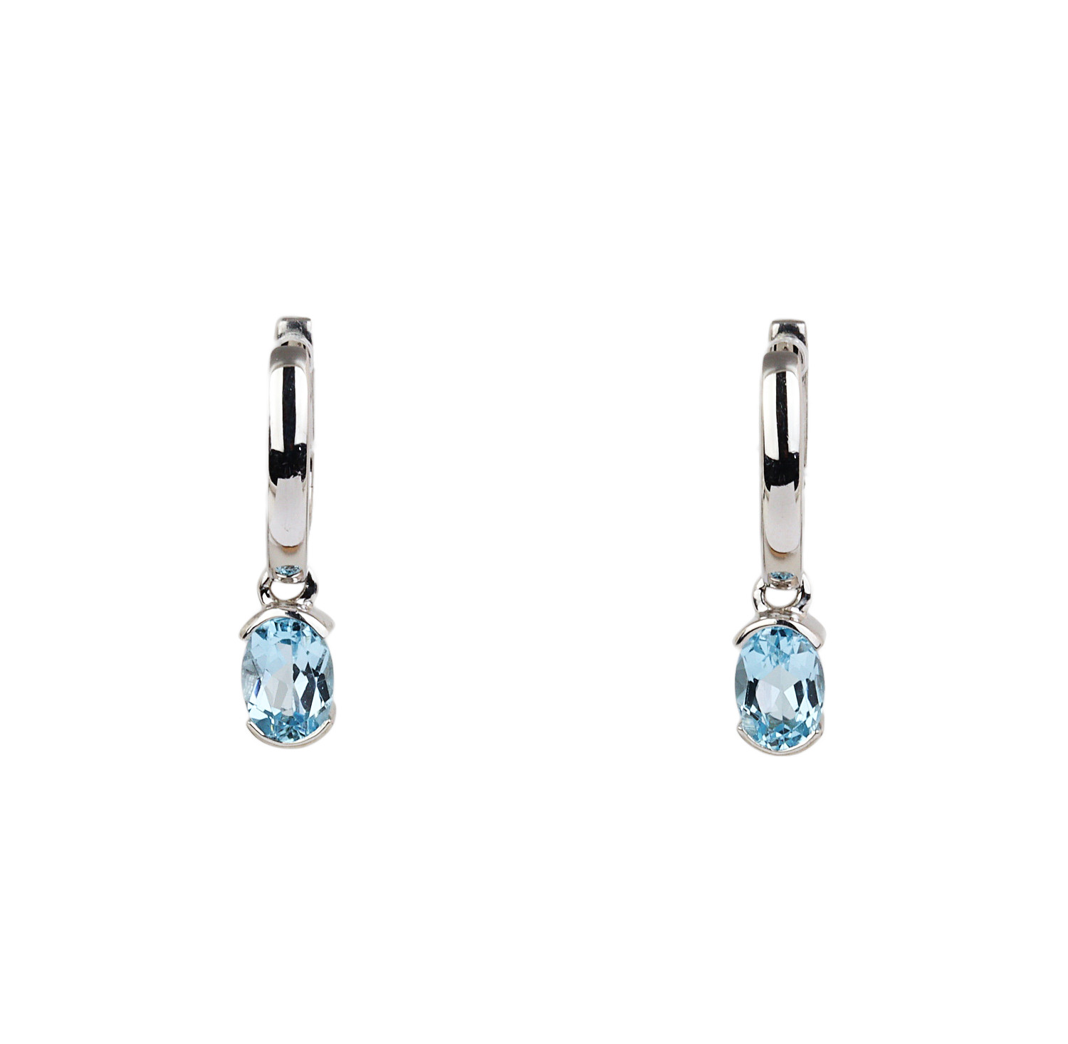 Featured image of this Women’s 14k White Gold Topaz Hoop Earrings
