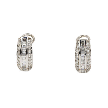 Featured image of this Women’s 14k White Gold Diamond Hoop Earrings