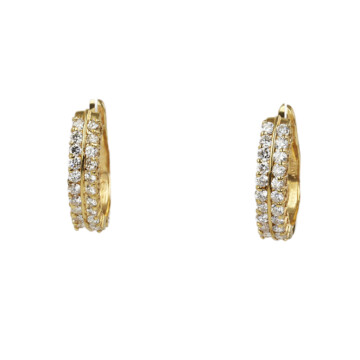 Featured image of this Women’s 18k Yellow Gold Diamond Hoop Earrings