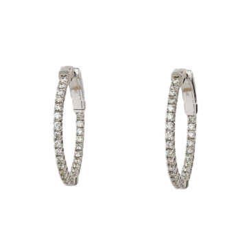 Featured image of this Women’s 14k White Gold Diamond Hoop Earrings