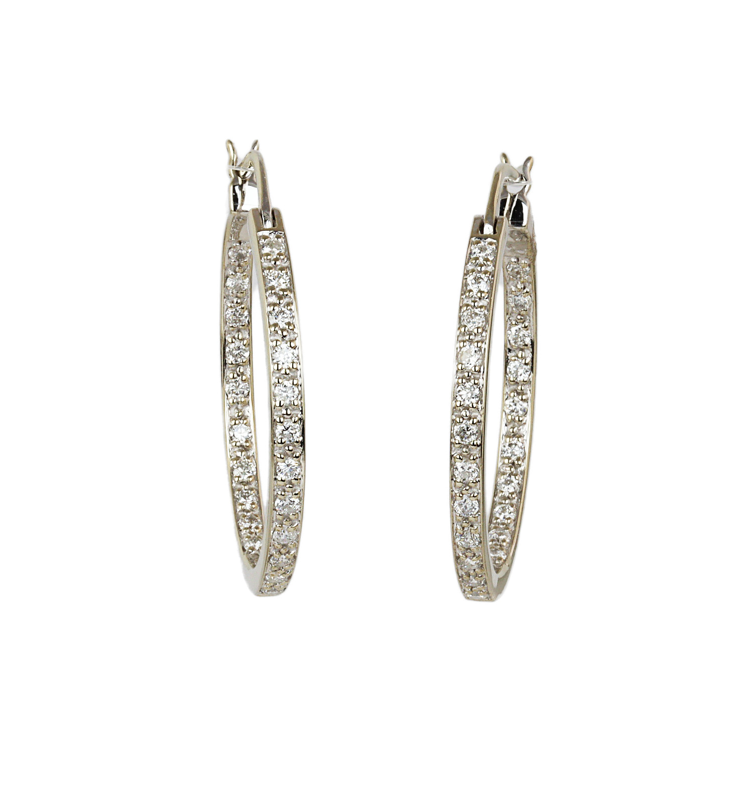 Featured image of this Women’s 14k White Gold Diamond Hoop Earrings