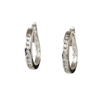 Featured image of this Women’s 14k White Gold Diamond Hoop Earrings