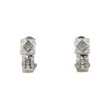 Featured image of this Women’s 18k White Gold Diamond Hoop Earrings