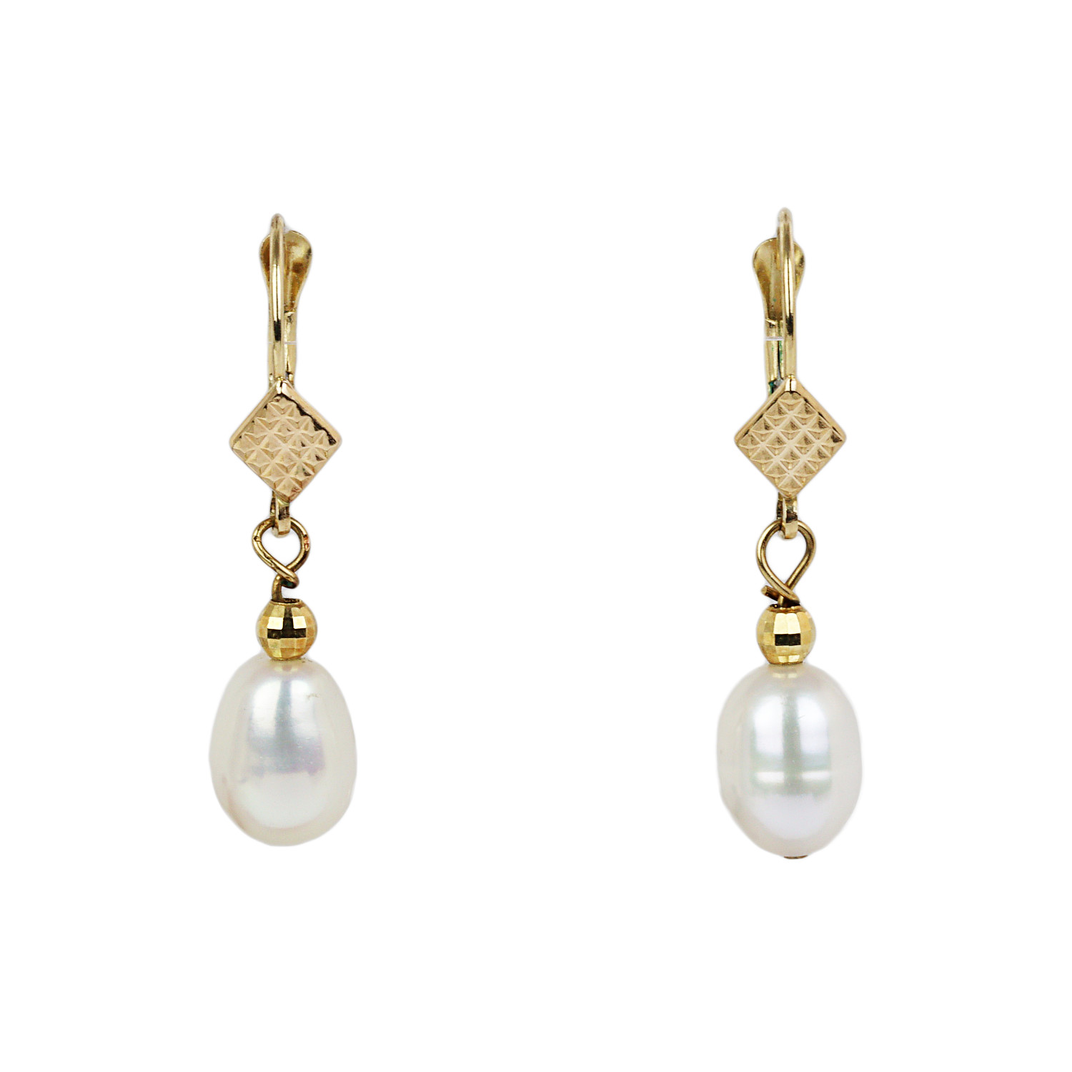 Featured image of this Women’s 14k Yellow Gold Pearl Dangle Earrings