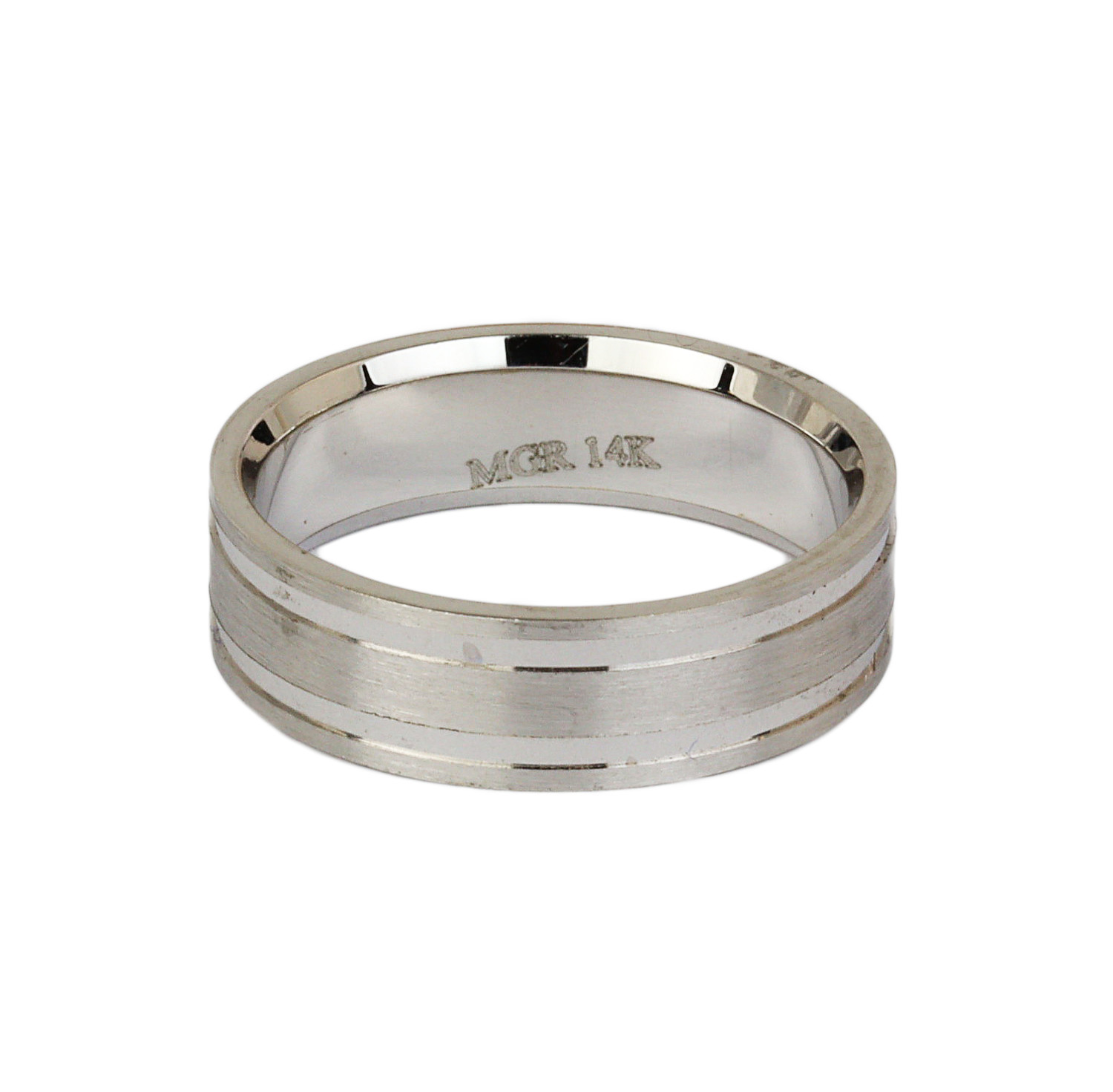 Gallery image of this Men’s 14k White Gold Band Ring