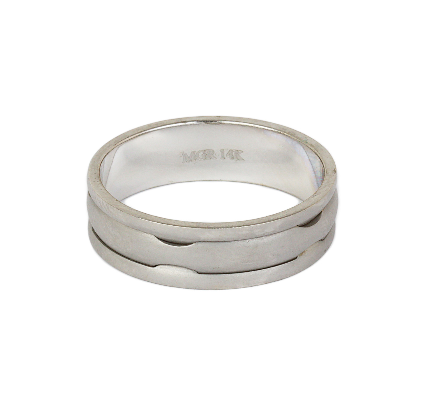 Gallery image of this Men’s 14k White Gold Band Ring