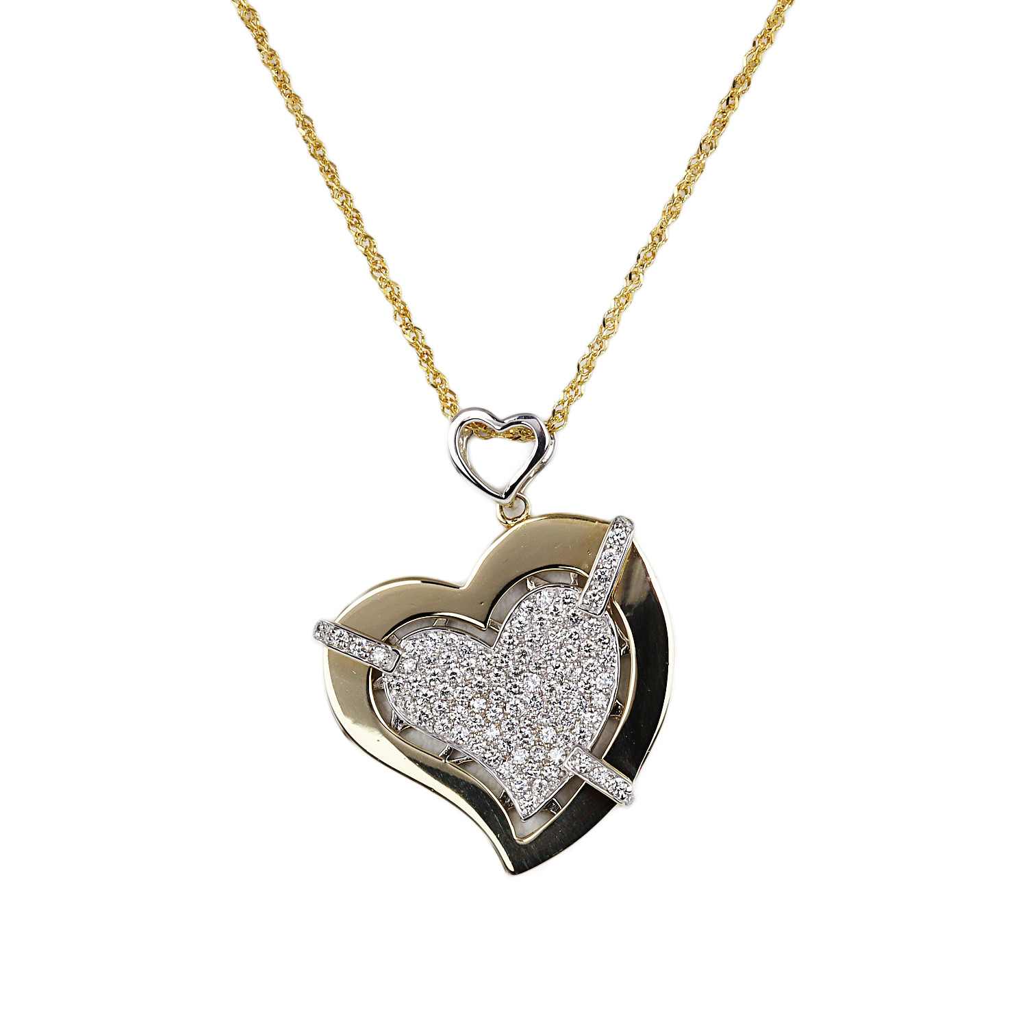 Featured image of this Women’s 14k Yellow Gold Diamond Heart Necklace