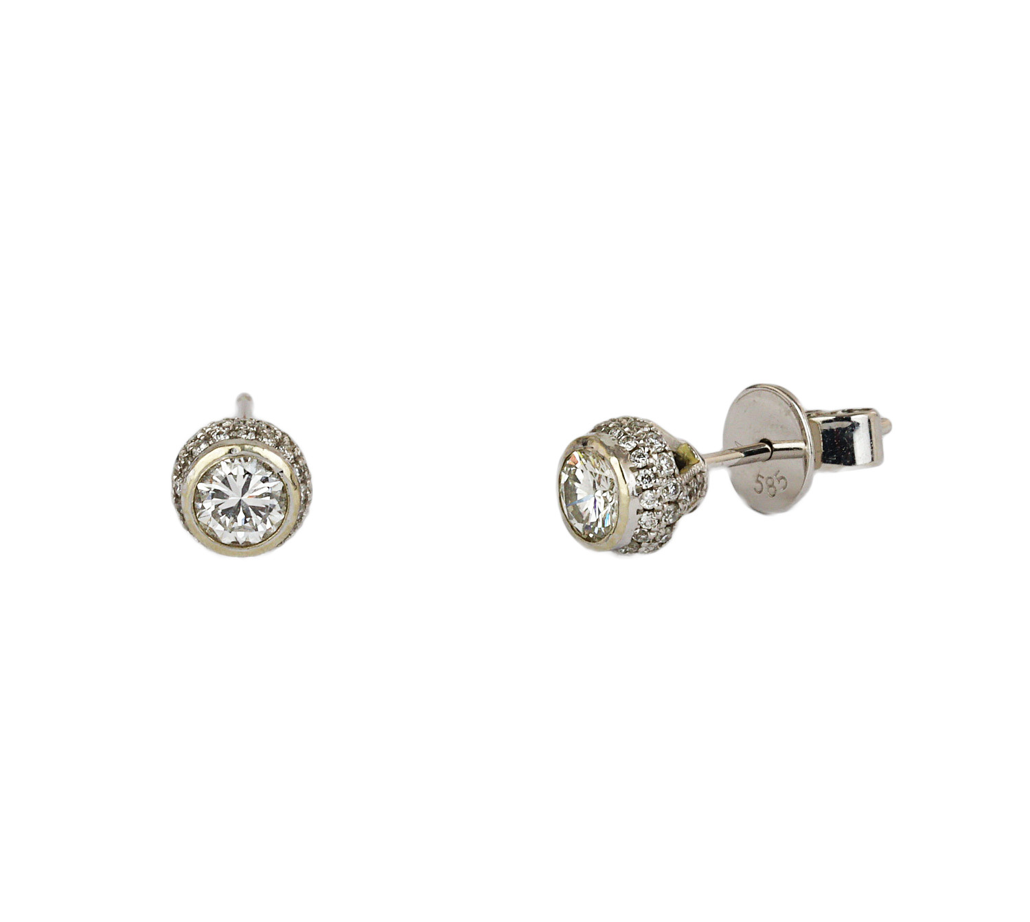 Gallery image of this Women’s 14k White Gold Diamond Stud Earrings