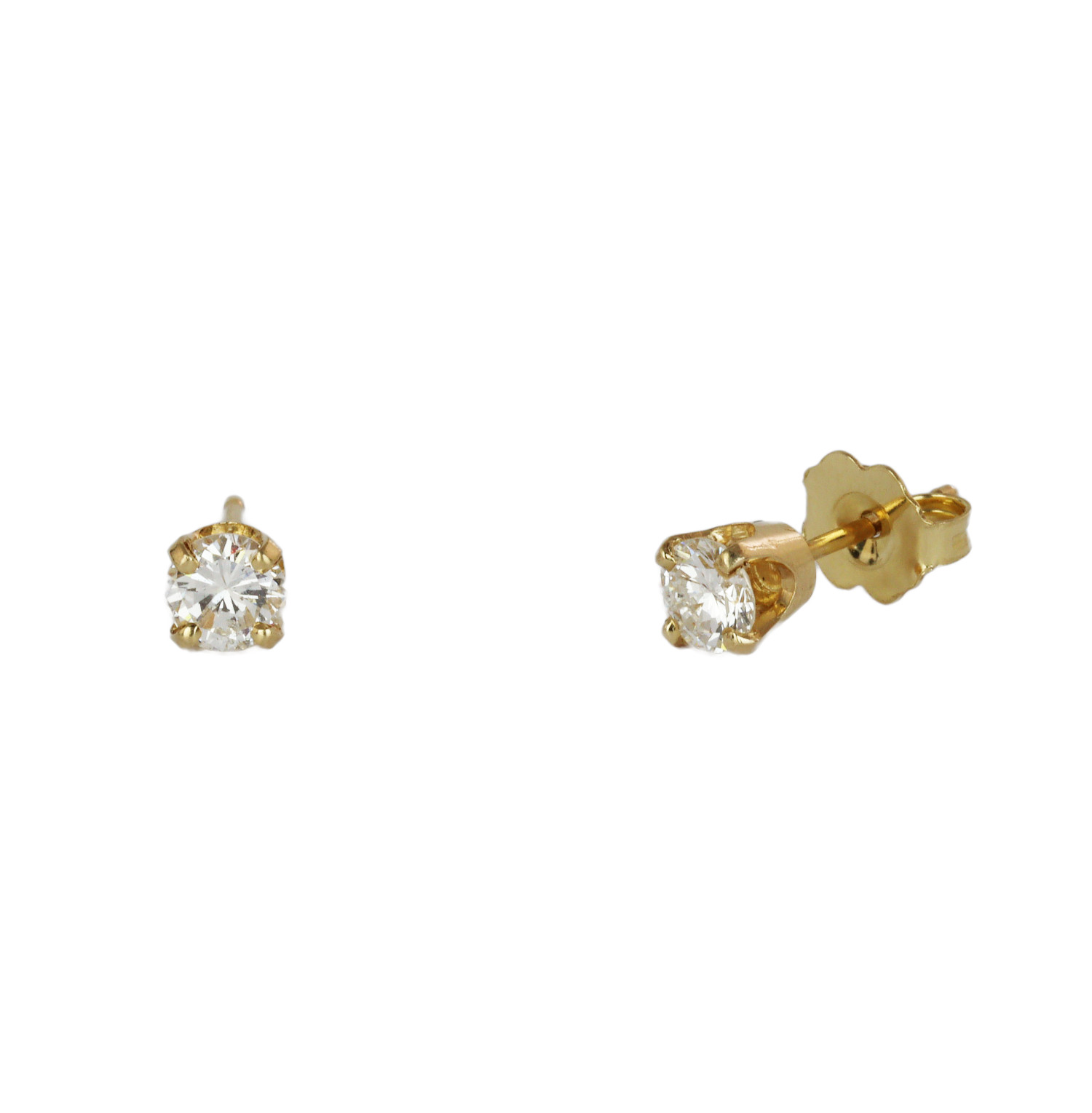Gallery image of this Women’s 14k Yellow Gold Diamond Stud Earrings