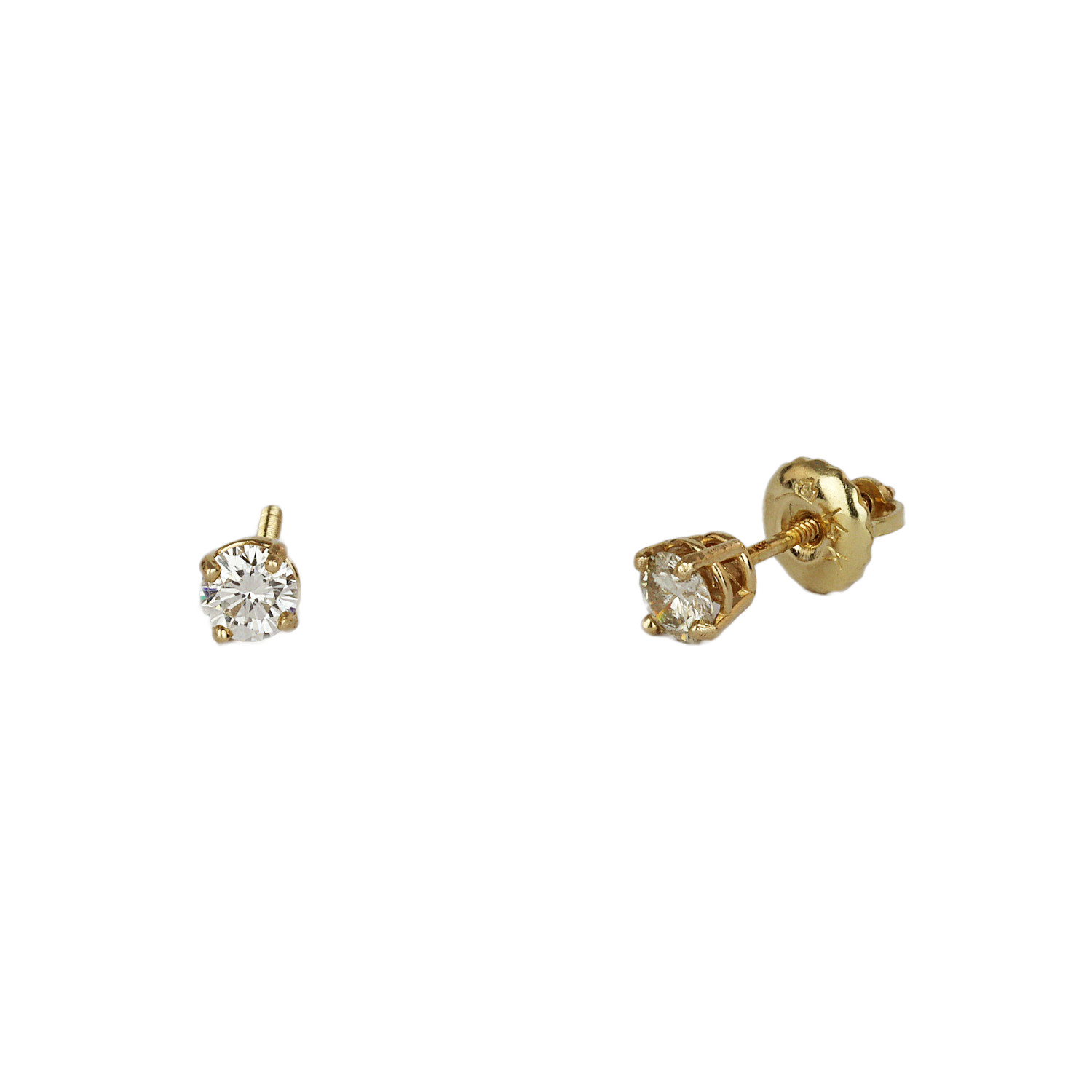 Gallery image of this Women’s 14k Yellow Gold Diamond Stud Earrings