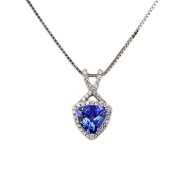 Featured image of this Women’s 14k White Gold Diamond, Tanzanite Necklace